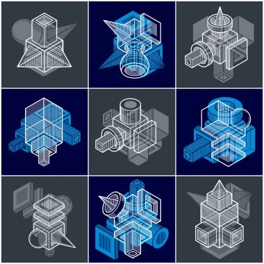 soyut geometrik şekiller kümesi