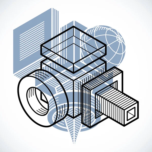 Ingeniería abstracta forma geométrica — Vector de stock