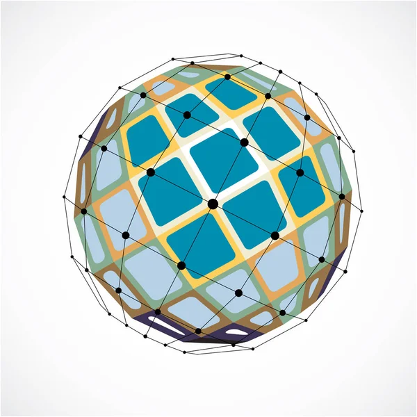 Abstracte 3d geometrische wereldbol vorm — Stockvector