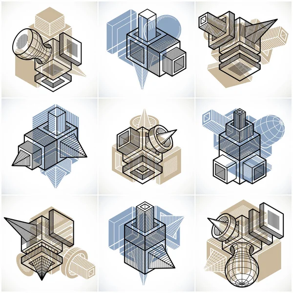 Набор абстрактных геометрических фигур — стоковый вектор