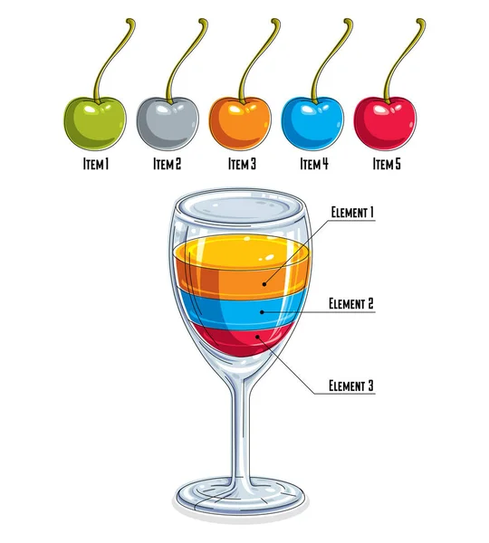 Креативний елемент інфографіки з келихом винограду — стоковий вектор
