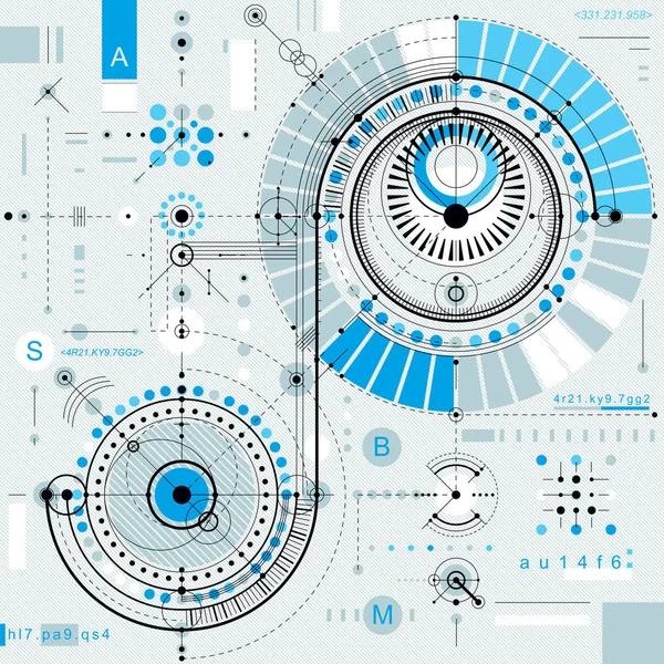 Τεχνολογία, η βιομηχανική, μηχανήματα blueprint φόντο — Διανυσματικό Αρχείο