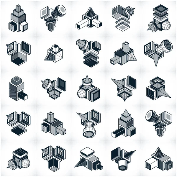 Ingeniería formas geométricas abstractas conjunto — Archivo Imágenes Vectoriales