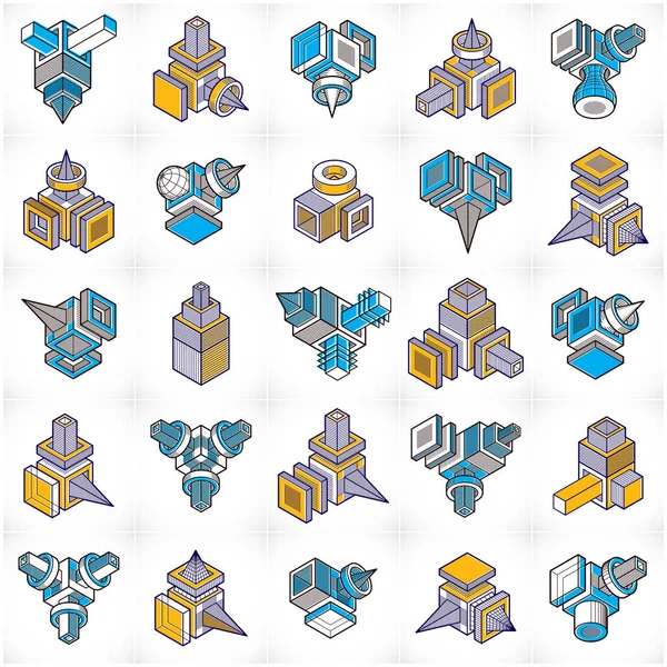 Engenharia conjunto de formas geométricas abstratas —  Vetores de Stock