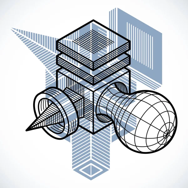 Abstracte geometrische driedimensionale vorm. — Stockvector