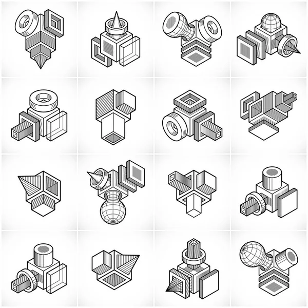 抽象的な幾何学的図形セット. — ストックベクタ