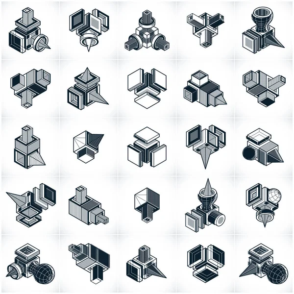 Conjunto de formas geométricas abstractas — Archivo Imágenes Vectoriales