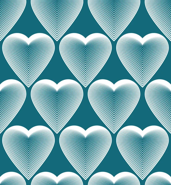 Abstract ornate hearts pattern — Stock Vector
