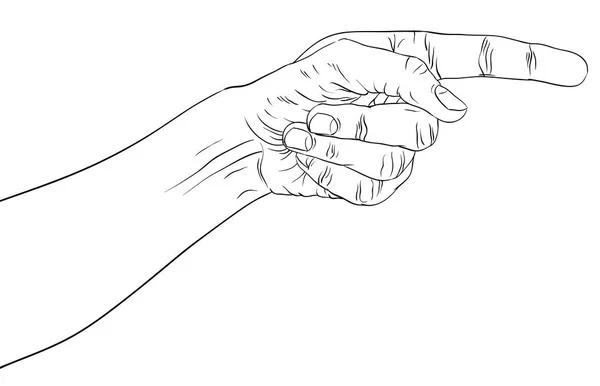 Палец, указывающий на руку — стоковый вектор
