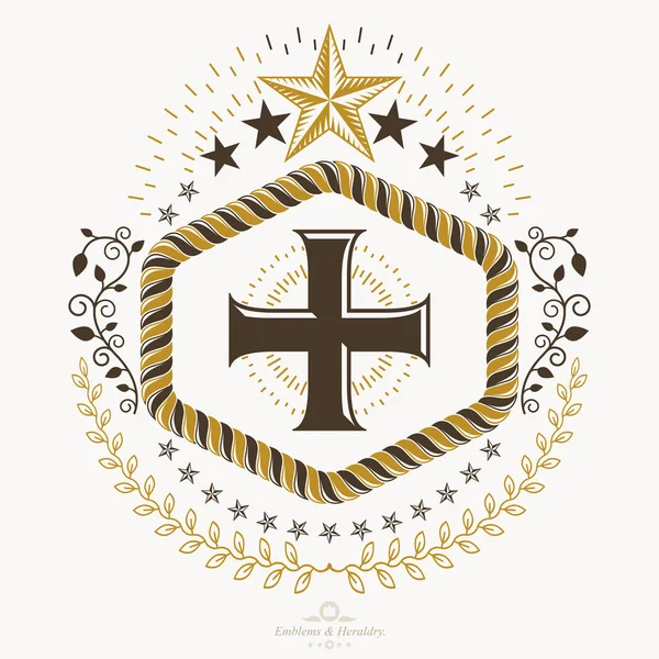 Vintage retro heraldic emblem — Stock Vector