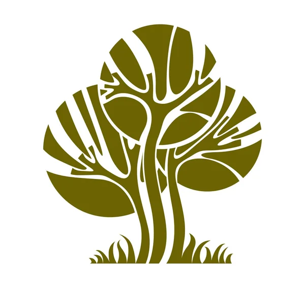 Künstlerischer Baum, ökologisches Symbol — Stockvektor