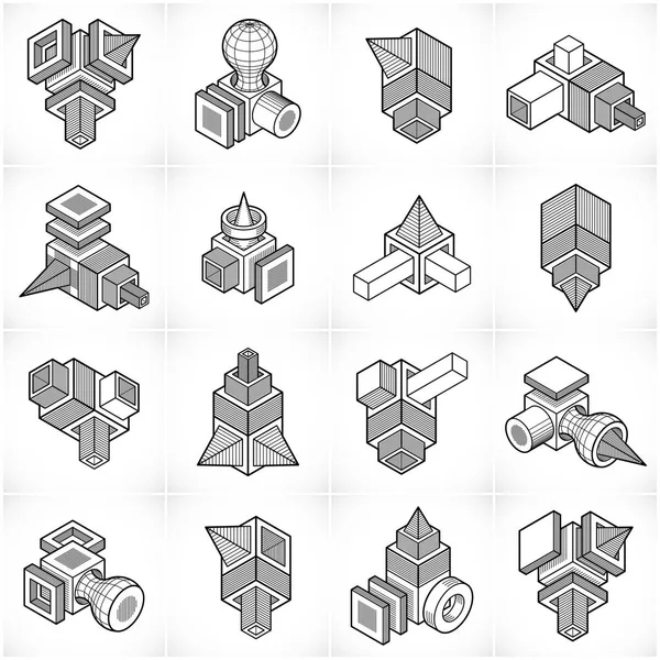 Resumo conjunto de formas geométricas . —  Vetores de Stock