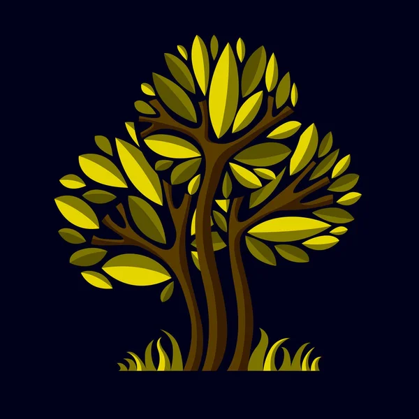Art arbre de fée, éco symbole . — Image vectorielle