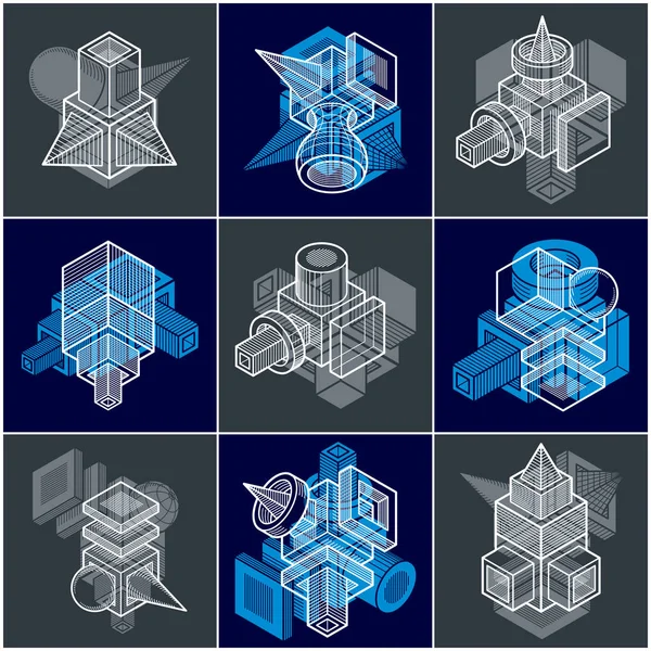 Resumo conjunto de formas geométricas —  Vetores de Stock