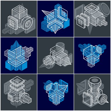 soyut geometrik şekiller kümesi