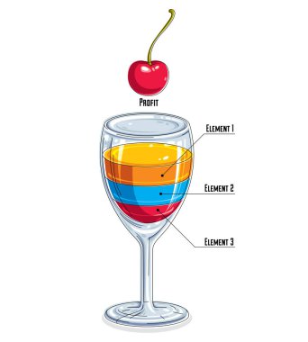 Yaratıcı infographics öğe bardağı ile  