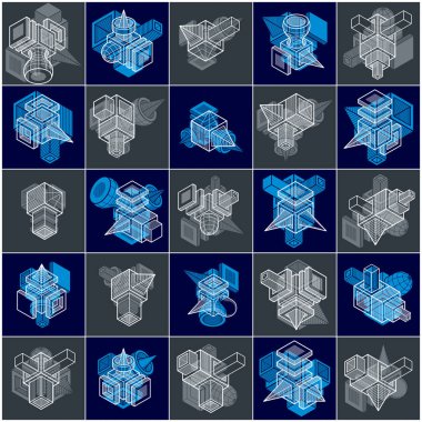 soyut geometrik şekiller kümesi.