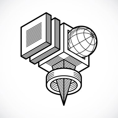 soyut 3d geometrik şekil 