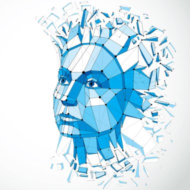 soyut geometrik insan yüzü 