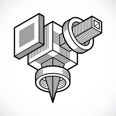 soyut geometrik boyutlu şekli.