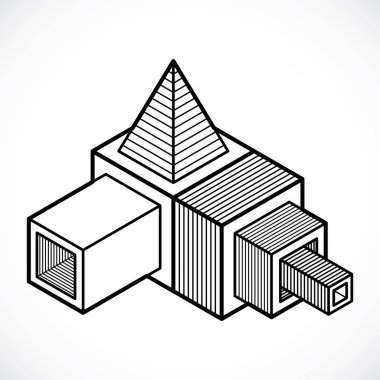 soyut geometrik boyutlu şekli.