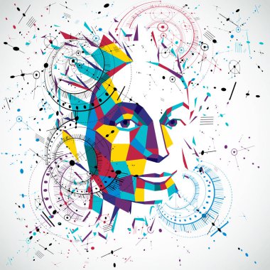 soyut geometrik insan yüzü