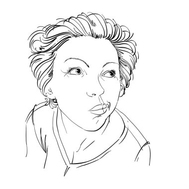 kadın portre yapmak yüz buruşturma  