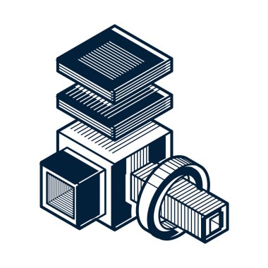 soyut geometrik boyutlu şekli.