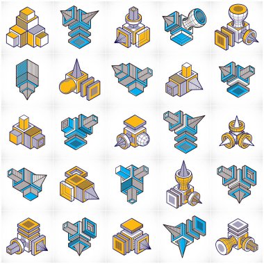 Soyut geometrik şekiller mühendislik ayarla 