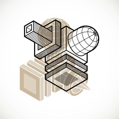 soyut geometrik boyutlu şekli.