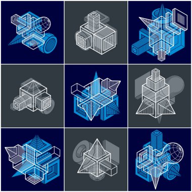 soyut geometrik şekiller kümesi