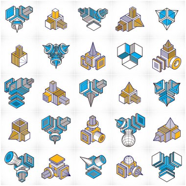 soyut geometrik şekiller kümesi.