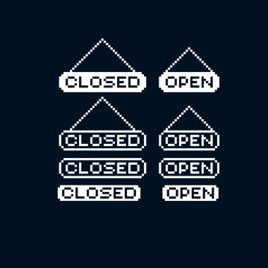 açık ve kapalı işareti Icons set