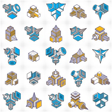 soyut geometrik şekiller kümesi.