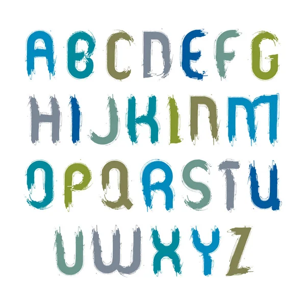 Akvarell bokstäver teckensnittsuppsättning — Stock vektor