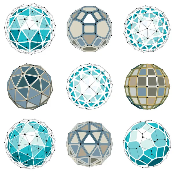 Set geometrische wereldbol vormen — Stockvector