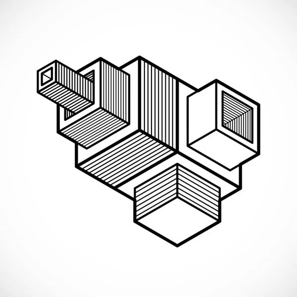 Forme géométrique abstraite dimensionnelle . — Image vectorielle