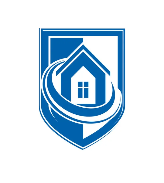 Casa, logo assicurativo immobiliare — Vettoriale Stock