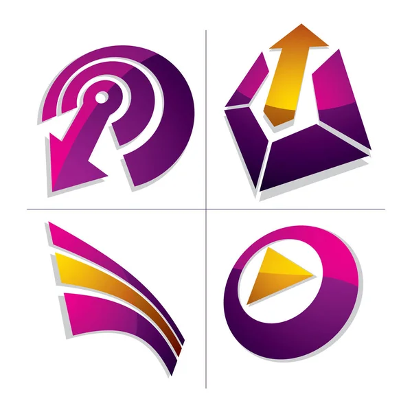Set di icone astratte multimediali — Vettoriale Stock