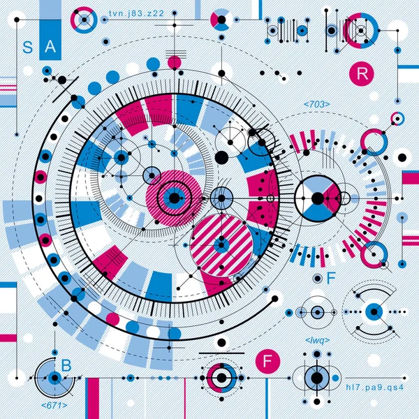 Technischer Bauplan, geometrischer Hintergrund — Stockvektor