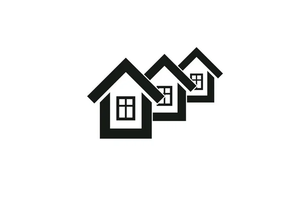 Lakások, családi házak logó — Stock Vector