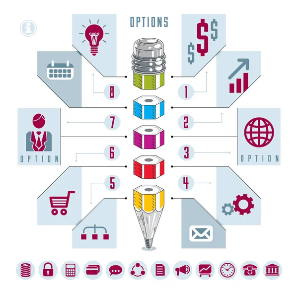 Creative infographic with pencil — Stock Vector