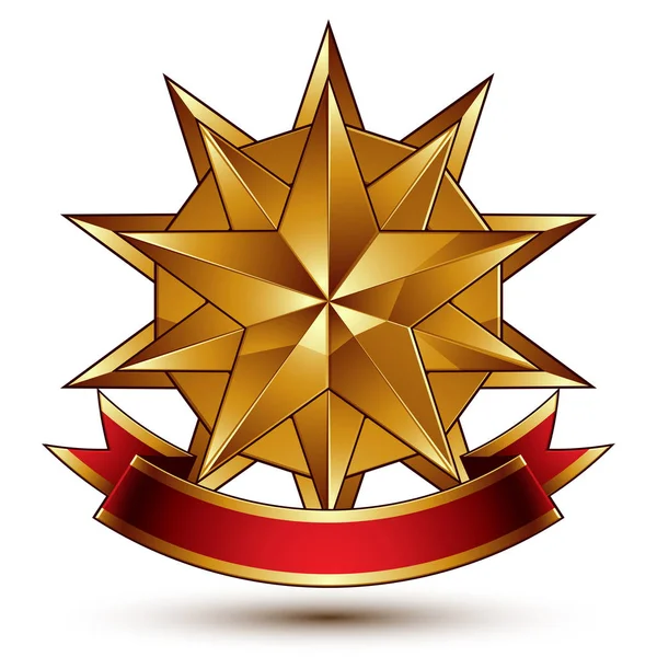 Golden star symbol insignier — Stock vektor