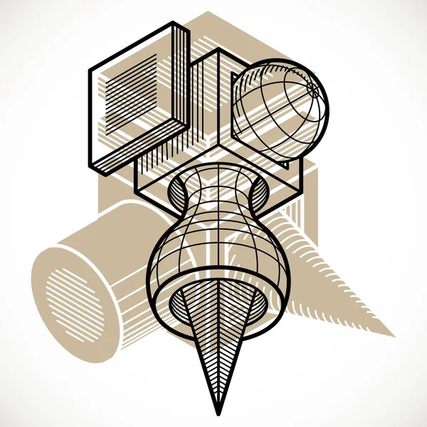 Forma abstracta geométrica dimensional . — Archivo Imágenes Vectoriales