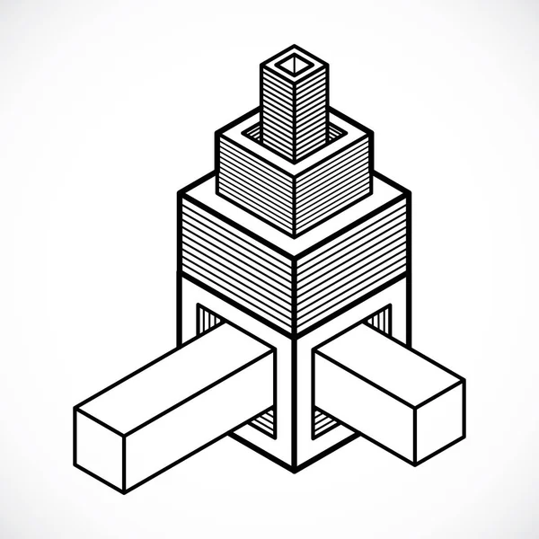 Forme dimensionnelle isométrique abstraite . — Image vectorielle