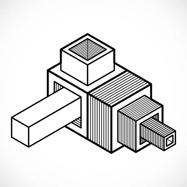 Forme géométrique abstraite dimensionnelle . — Image vectorielle