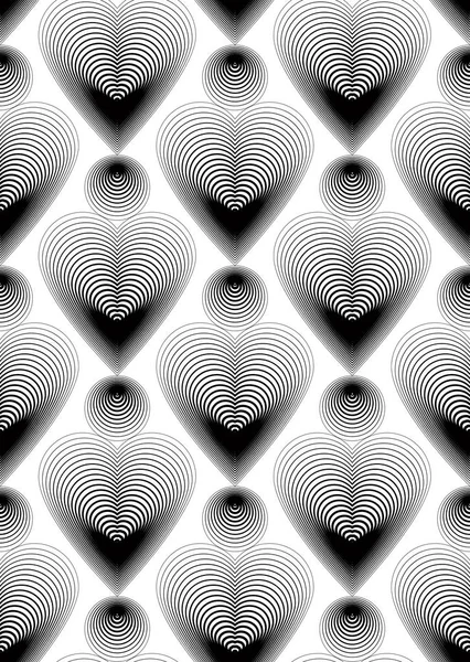 Modèle abstrait de coeurs ornés — Image vectorielle
