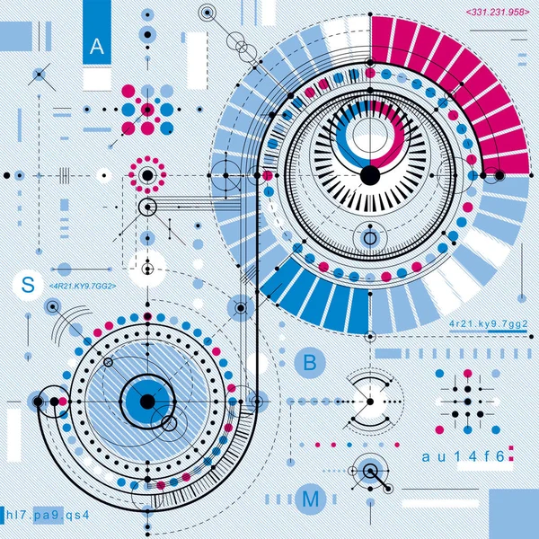 Technische blauwdruk, geometrische achtergrond — Stockvector