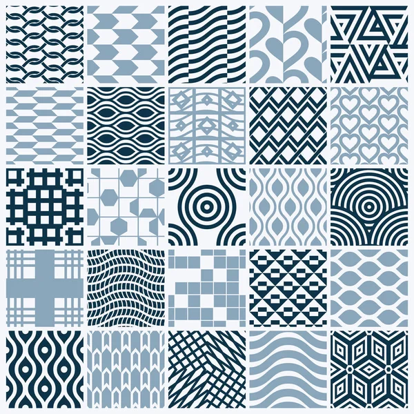 Geometric shapes seamless patterns set — Stock Vector