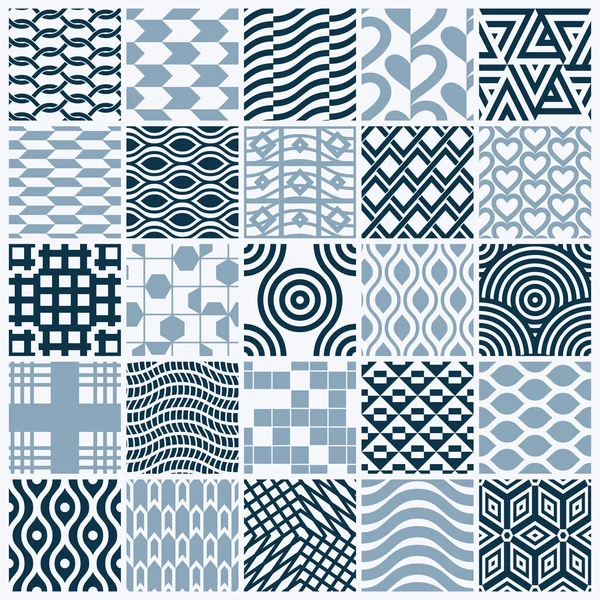 Geometrische vormen naadloze patronen set — Stockvector